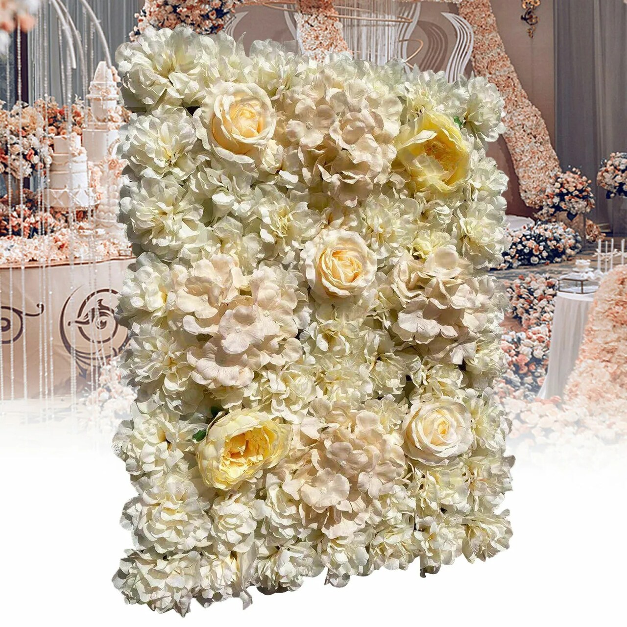 3D Backdrop Wall Artificial Silk Flower Wall Panel For Stage Decor Backdrops